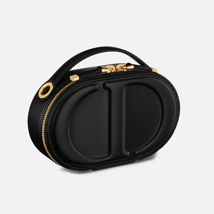 Cheap Bag Oval Black Signature Camera Calfskin CD Dior 0813 Luxury